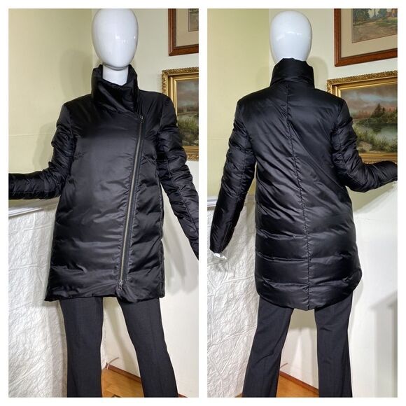 Helmut Lang Asymmetrical Zippered Down Cocoon Coat - Picture 1 of 15